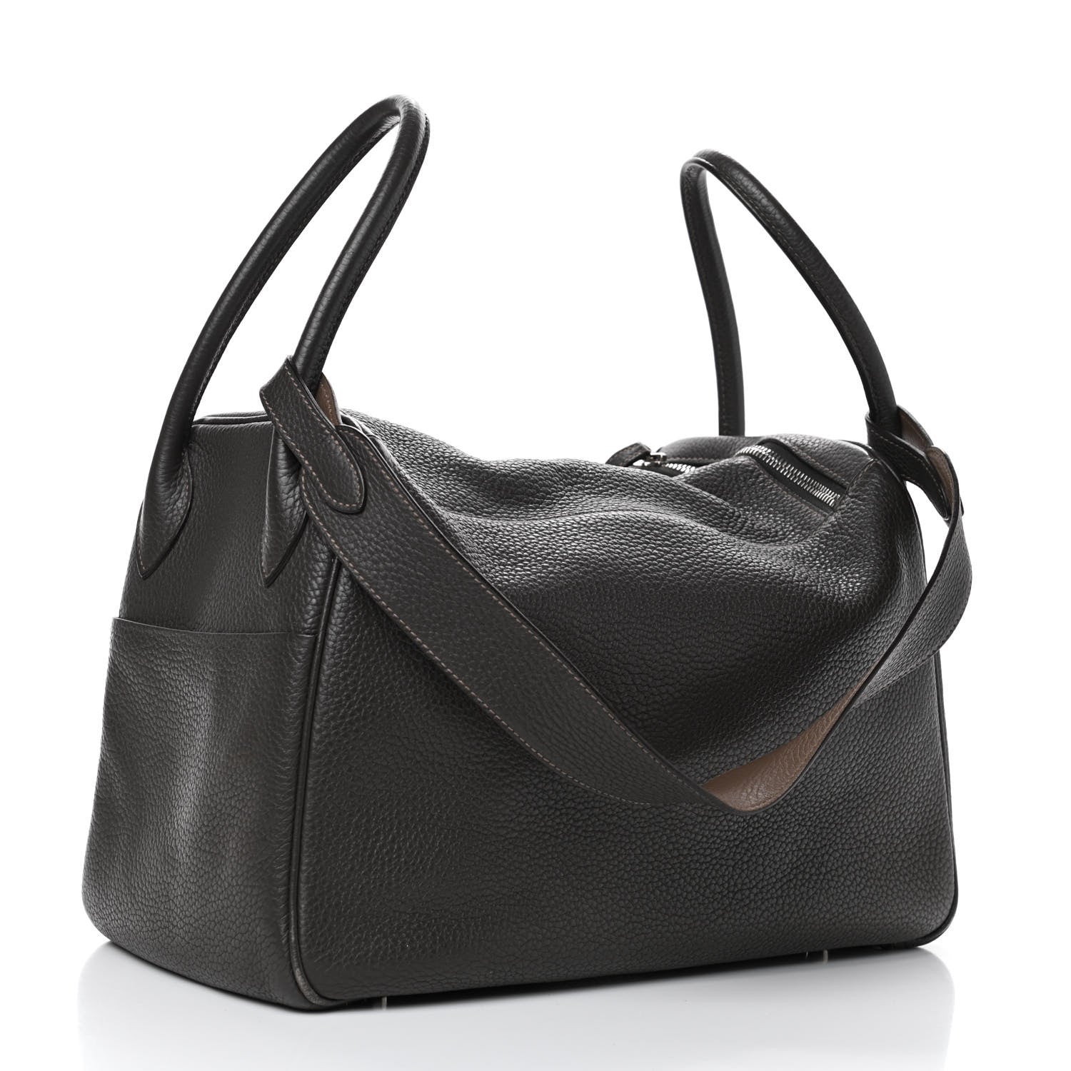 Hermes Taurillon Clemence Eclat Lindy 34 Graphite Etoupe 2 of 4