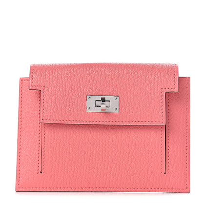 Hermes Chevre Mysore Kelly Pocket Compact Wallet Rose Ete 1 of 8