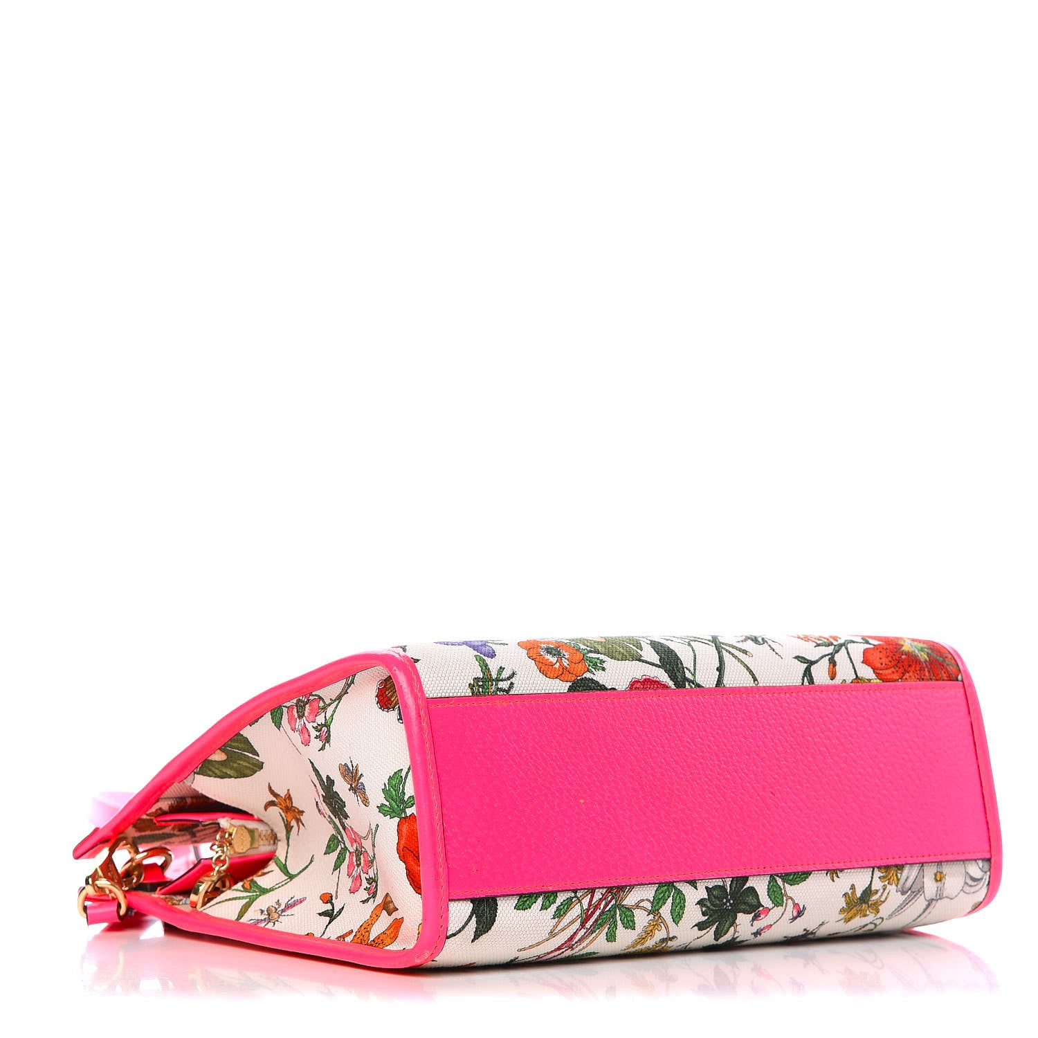 Gucci Canvas Medium Flora Tote Fuchsia 4 of 14