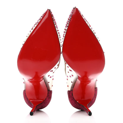 Christian Louboutin Rete Glitter Mini Specchio Strass Follies 100 Pumps 36 Cassis 5 of 12