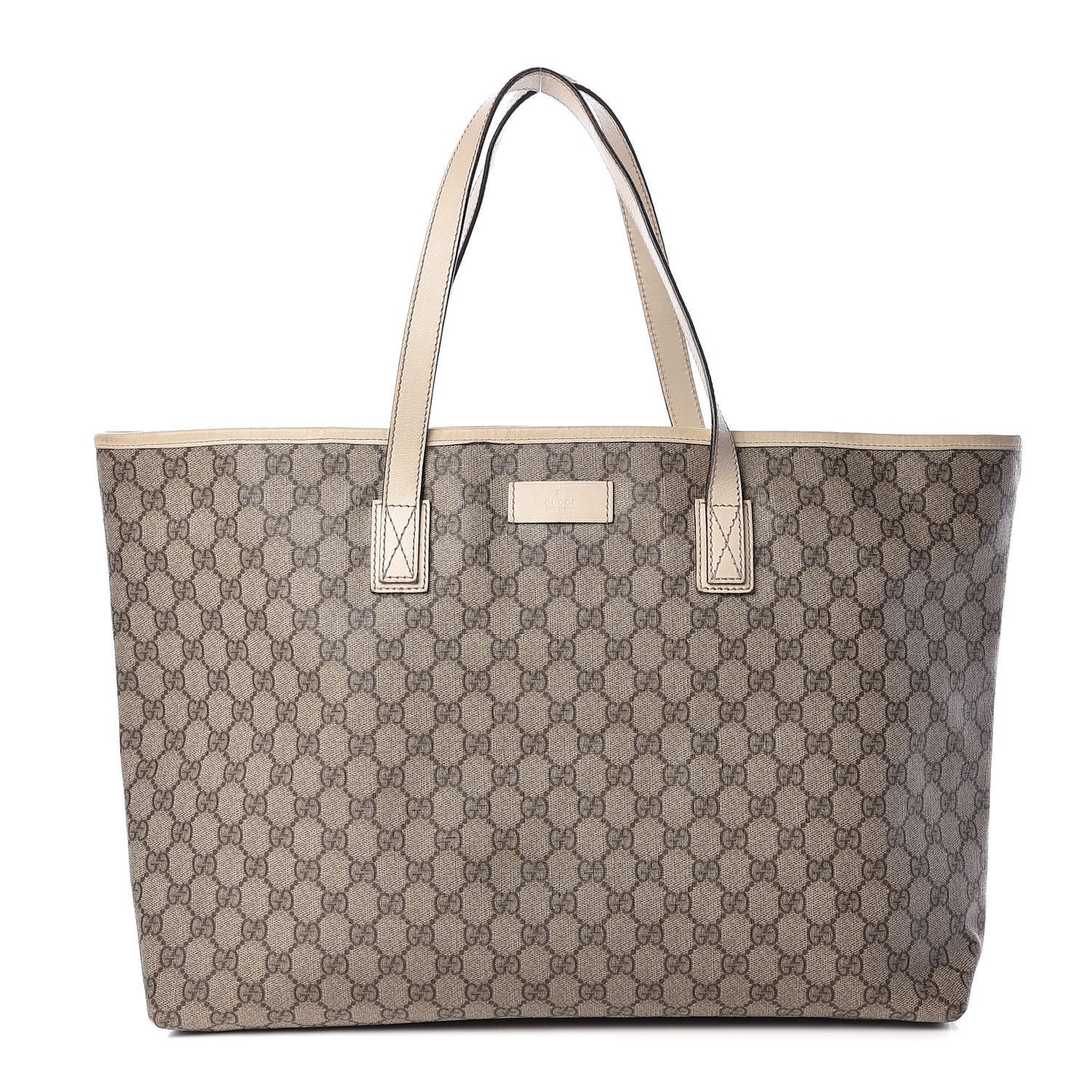 GG Supreme Monogram Large Zippered Shopping Tote Off White