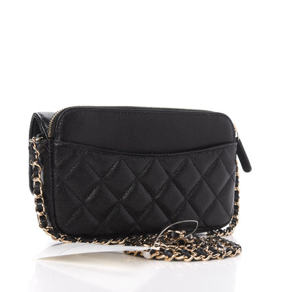 Chanel Caviar Quilted Flap Phone Holder With Chain Black 3 of 12