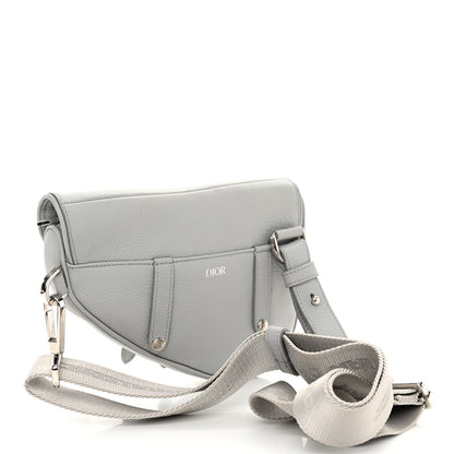 Christian Dior Grained Calfskin Mens Mini Saddle Bag Gray 3 of 9