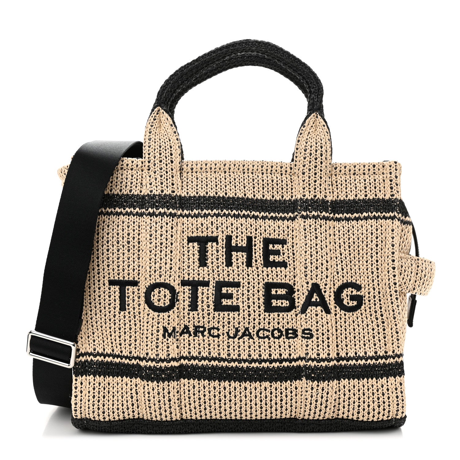 Marc Jacobs Straw Jacquard Medium The Traveler Tote Bag Natural 1 of 11