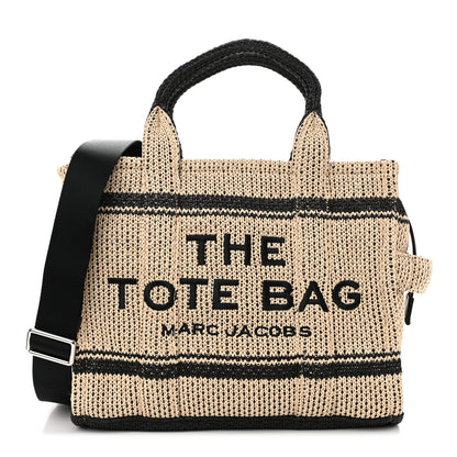 Marc Jacobs Straw Jacquard Medium The Traveler Tote Bag Natural 1 of 11