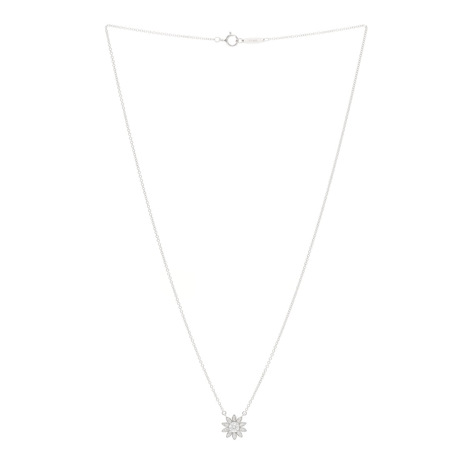 名古屋ウィメンズTiffany & Co. Sunflower Necklace Tiffany Platinum Diamond Small Sunflower Pendant Necklace 1732051