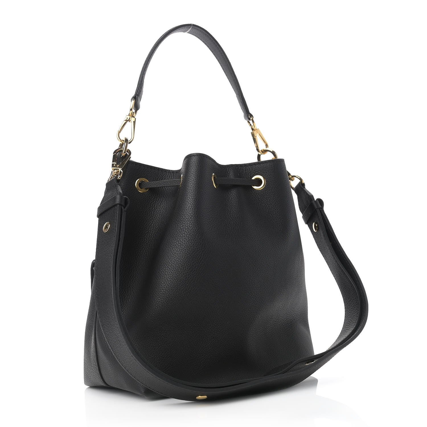 Louis Vuitton Calfskin Lockme Bucket MM Black 3 of 8