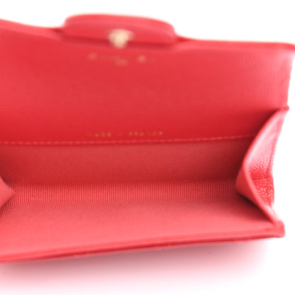 Chanel Caviar Quilted Flap Card Holder Wallet Red 4 of 10