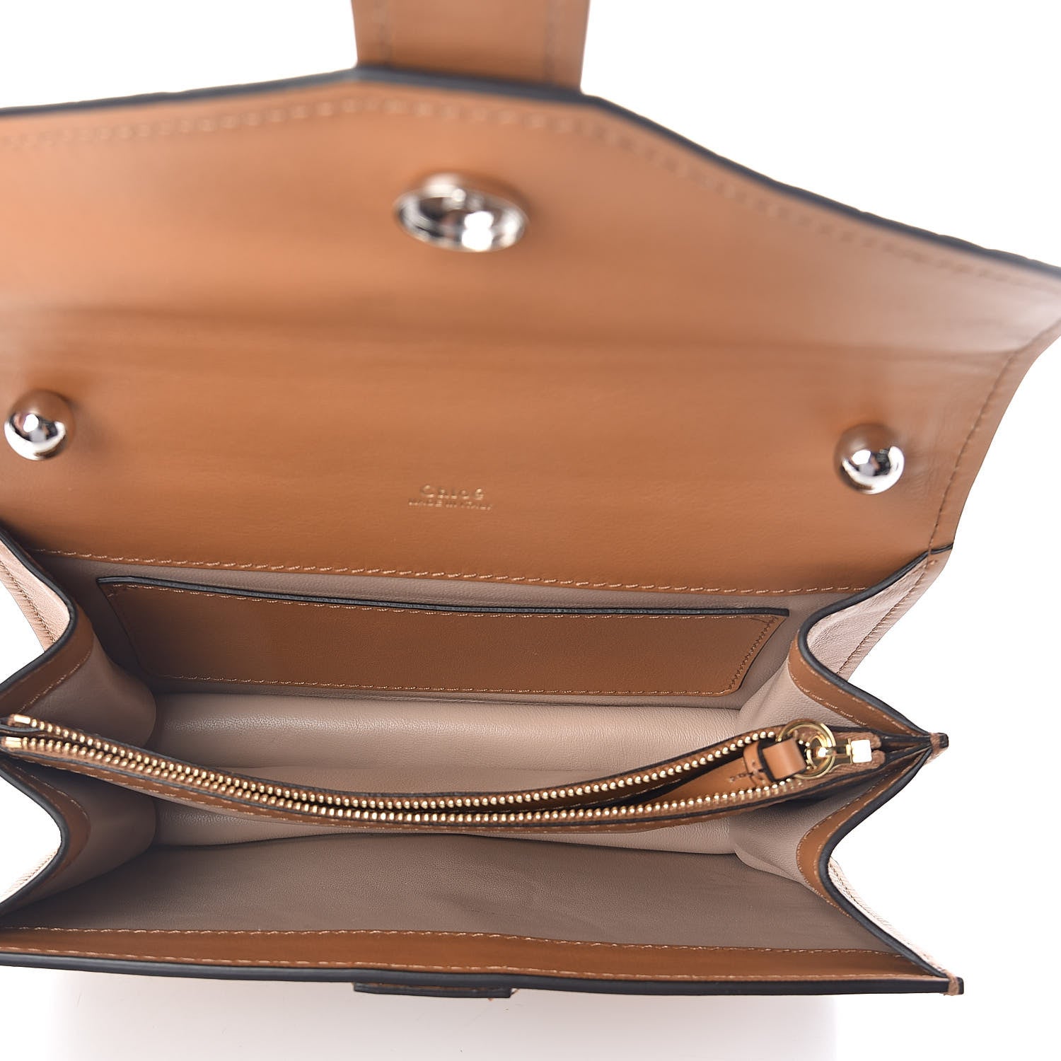 Chloe Calfskin Crocodile Embossed Aby Chain Shoulder Bag Autumnal Brown 5 of 8