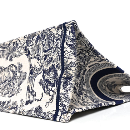 Christian Dior Canvas Embroidered Large Dioriviera Toile De Jouy Book Tote Blue 9 of 9