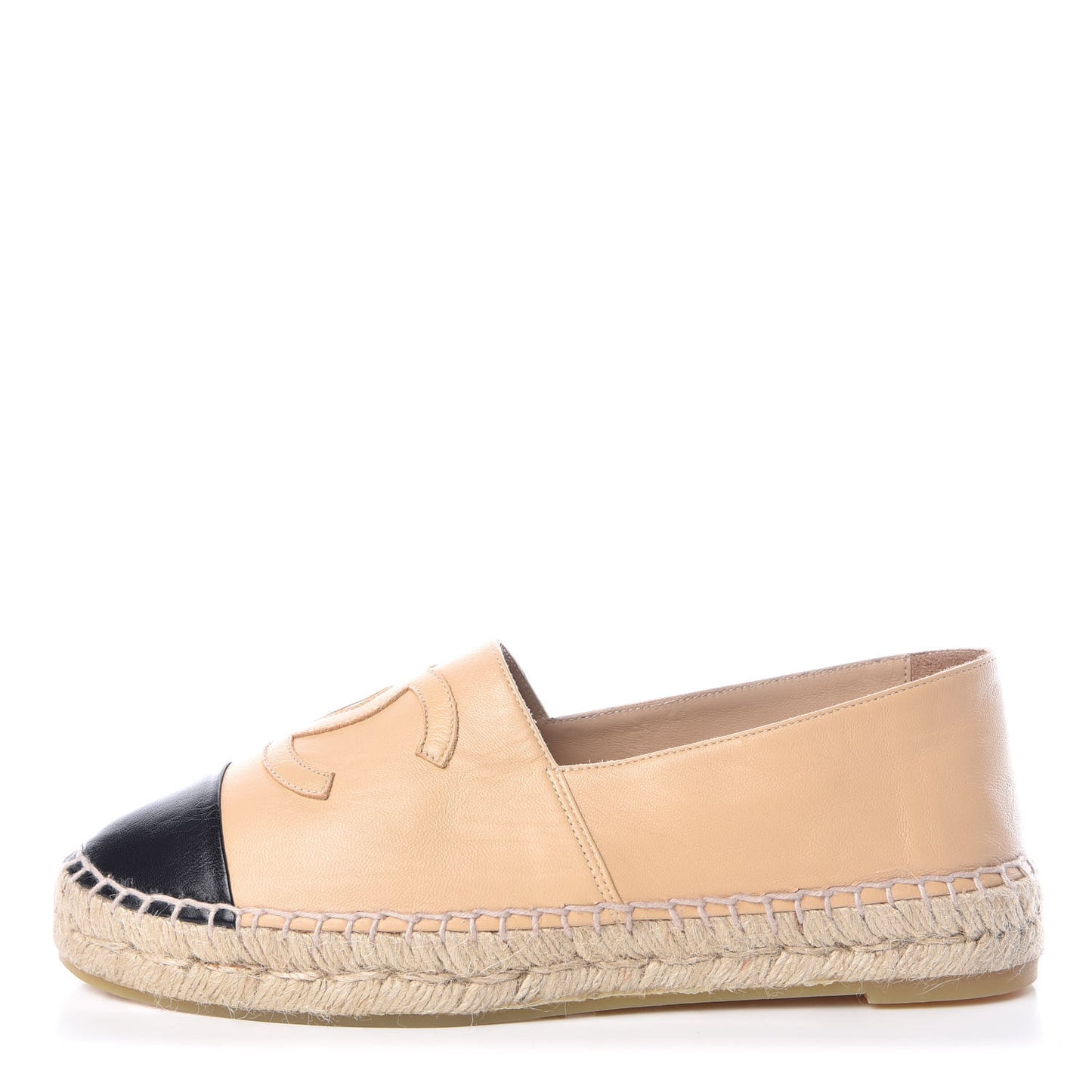 Lambskin CC Espadrilles 38 Beige Black