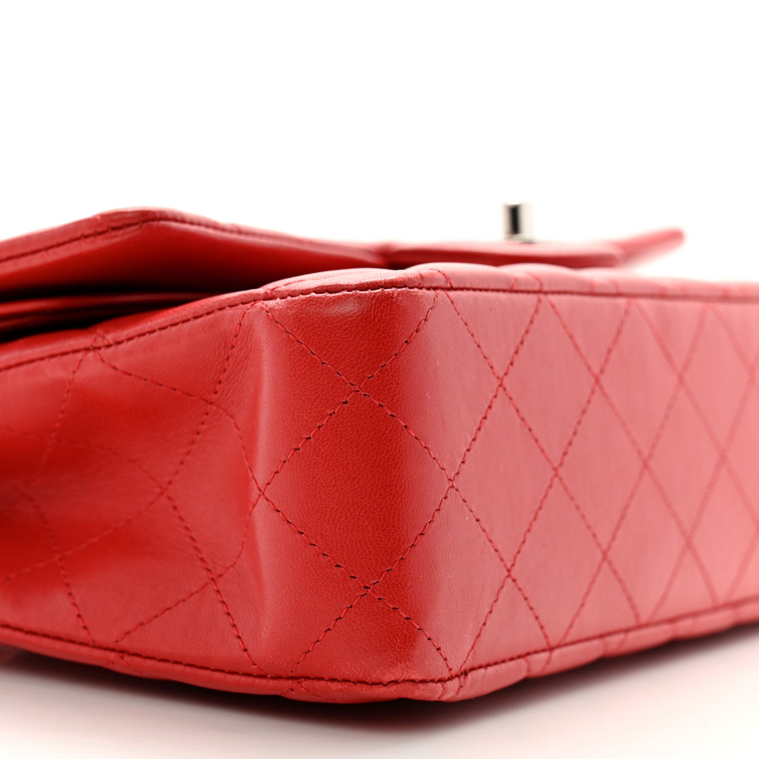 Chanel Lambskin Quilted Medium Double Flap Red 9 of 15