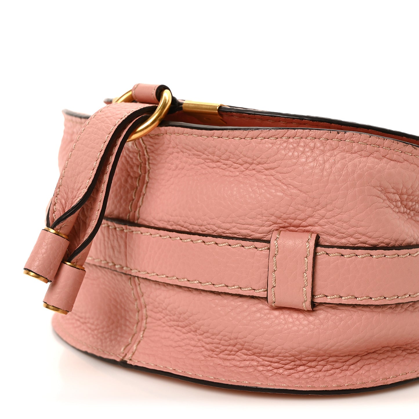 Grained Calfskin Small Marcie Saddle Bag Pink