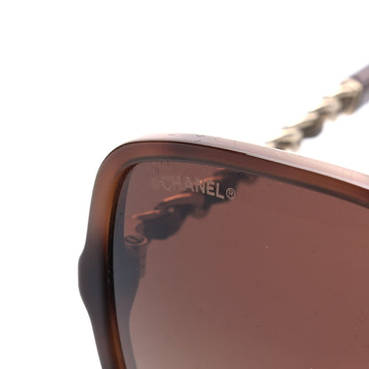 Chanel Acetate Metal Lambskin Chain Square Sunglasses 5210-Q Brown 7 of 8