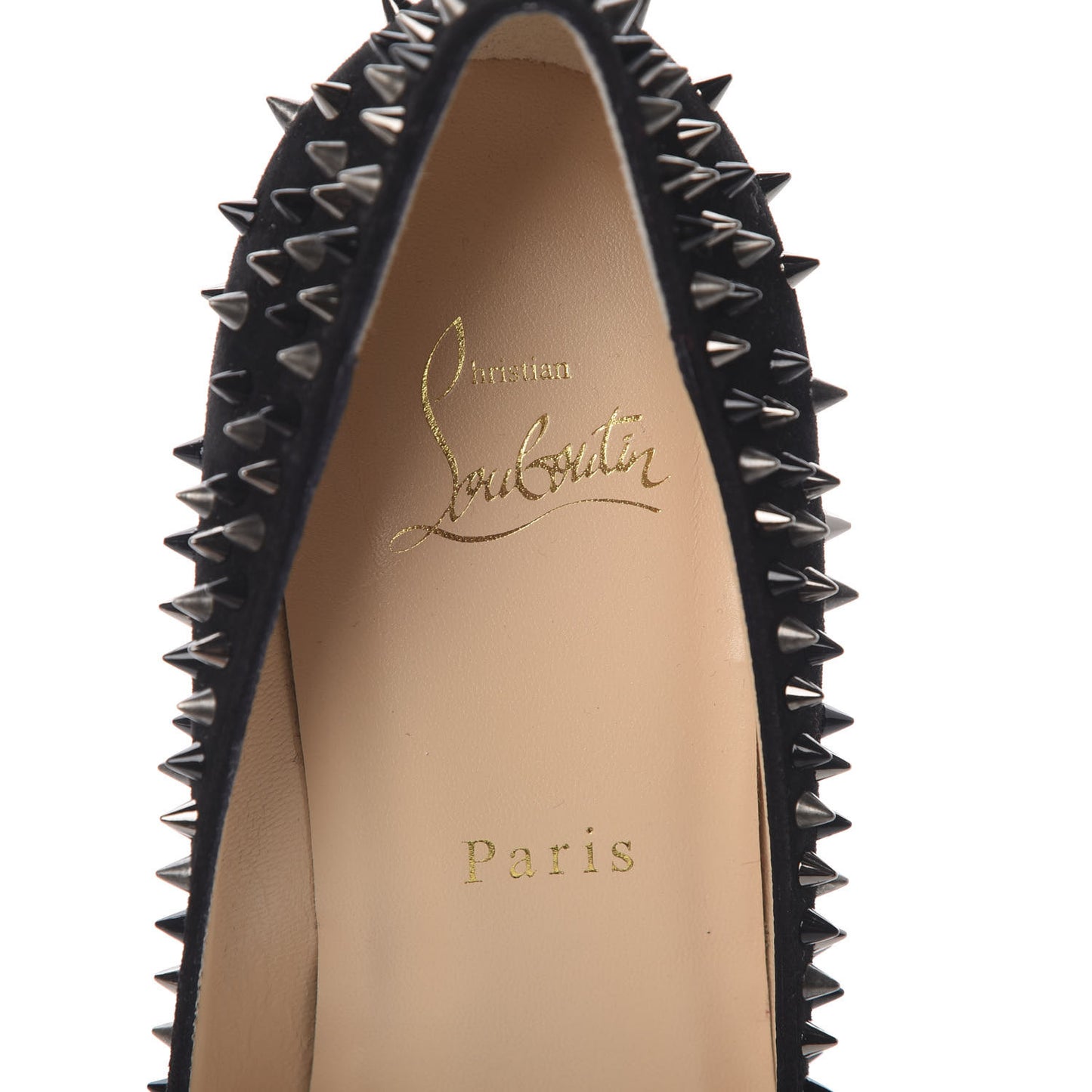 Veau Velours Studded Escarpic 70 Pumps 38.5 Black