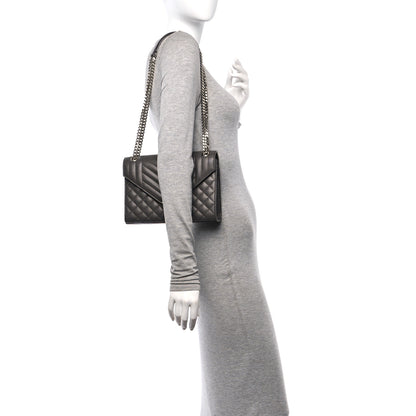 Saint Laurent Grain De Poudre Textured Mixed Matelasse Medium Triquilt Monogram Satchel Earth 2 of 9