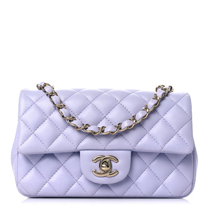 Chanel Lambskin Quilted Mini Rectangular Flap Light Purple 1 of 9