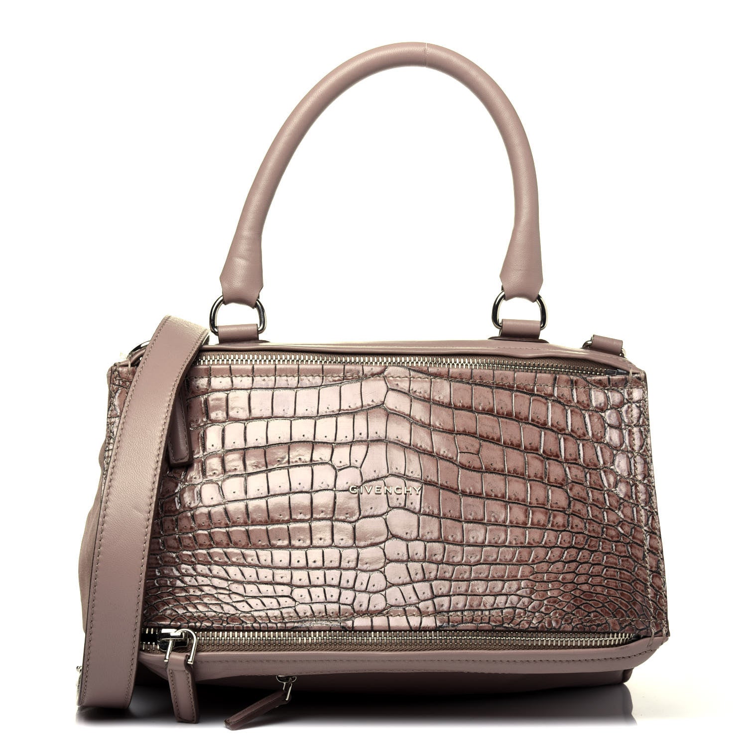 Givenchy Calfskin Crocodile Embossed Medium Pandora Taupe 1 of 20