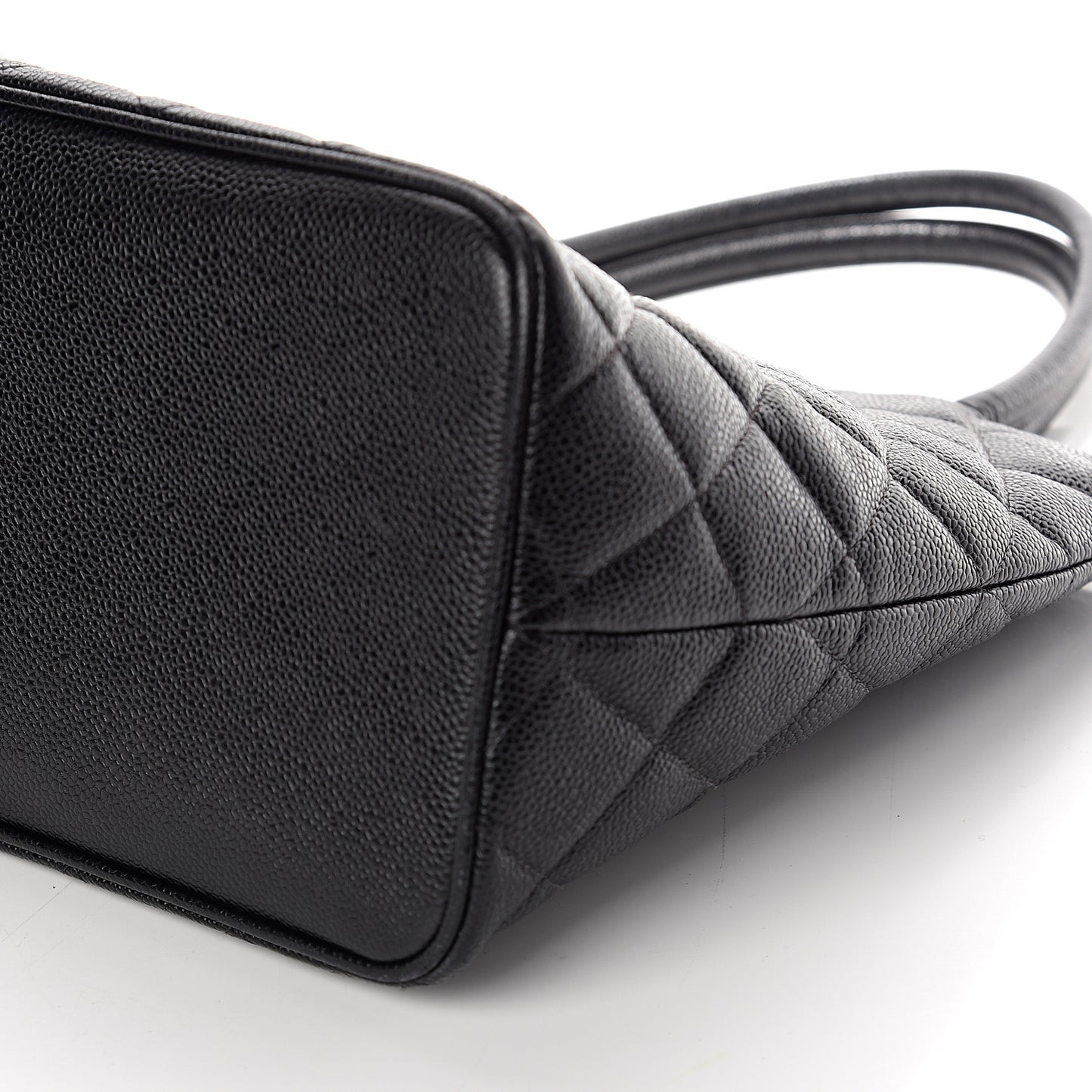 Caviar Quilted Medallion Tote Black