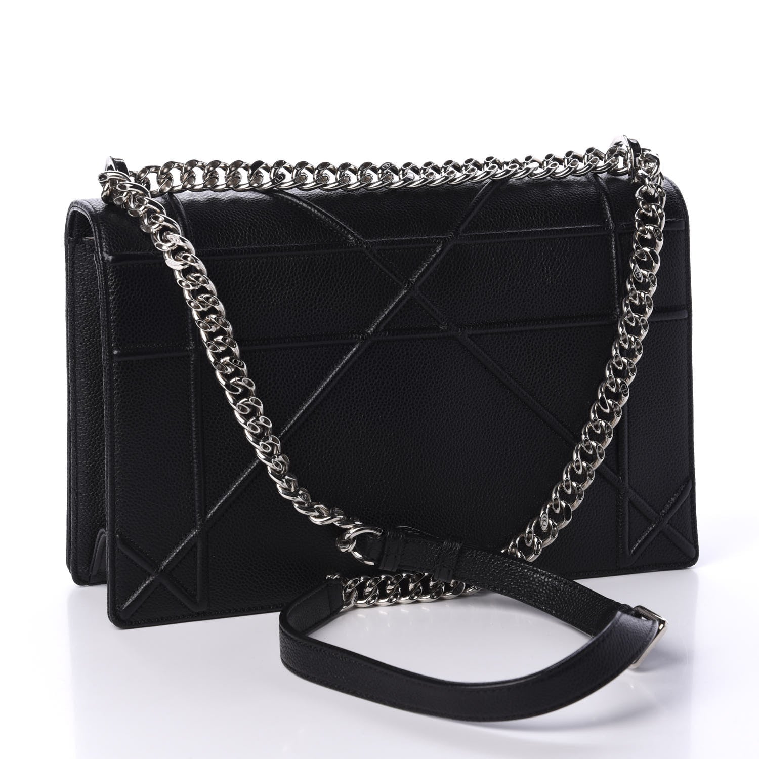 Christian Dior Grained Calfskin Large Diorama Flap Bag Black 3 of 11