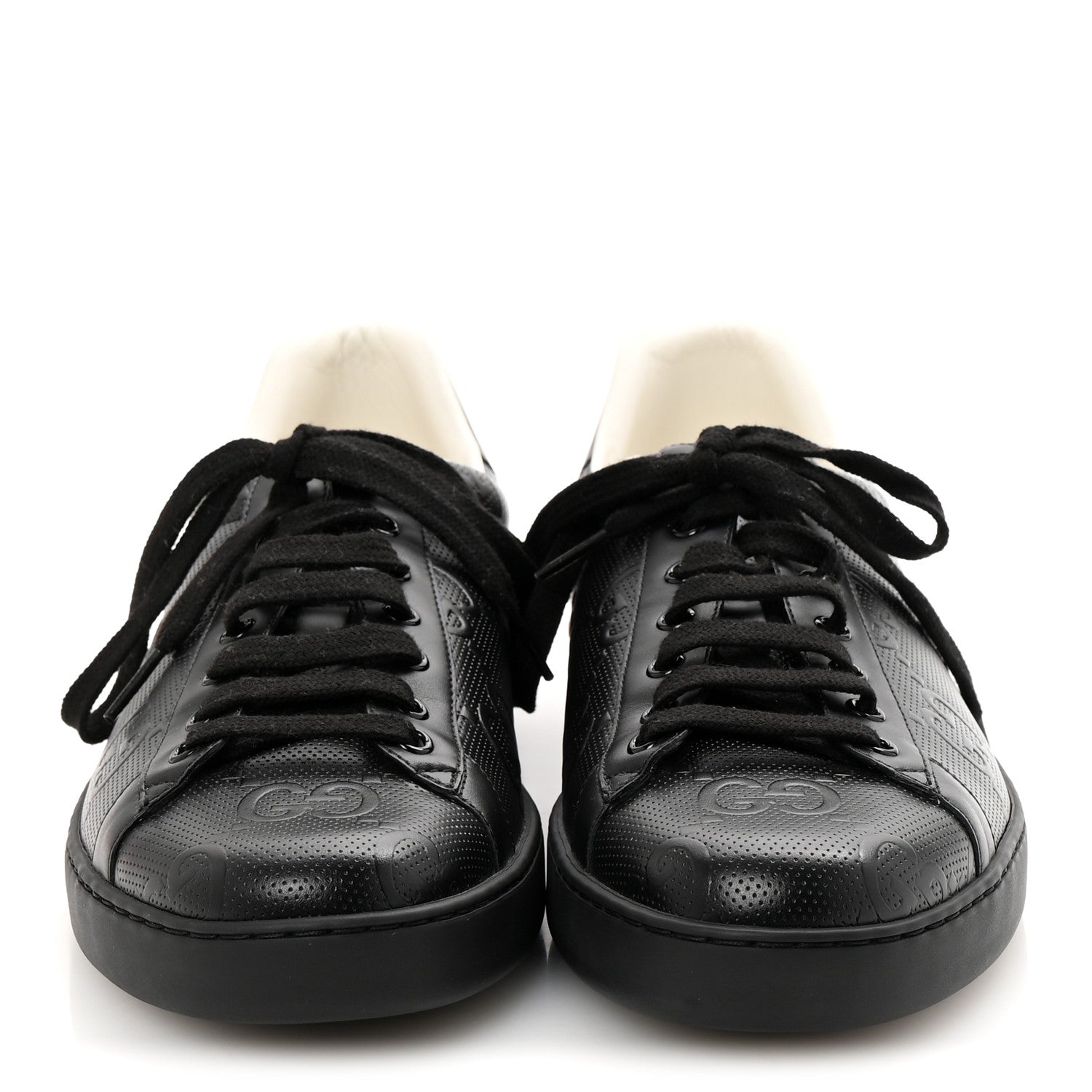 Gucci Calfskin GG Tennis Embossed Mens Ace Sneakers 11 Black 3 of 11