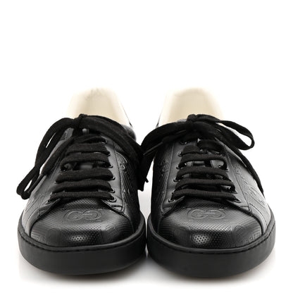 Gucci Calfskin GG Tennis Embossed Mens Ace Sneakers 11 Black 3 of 11