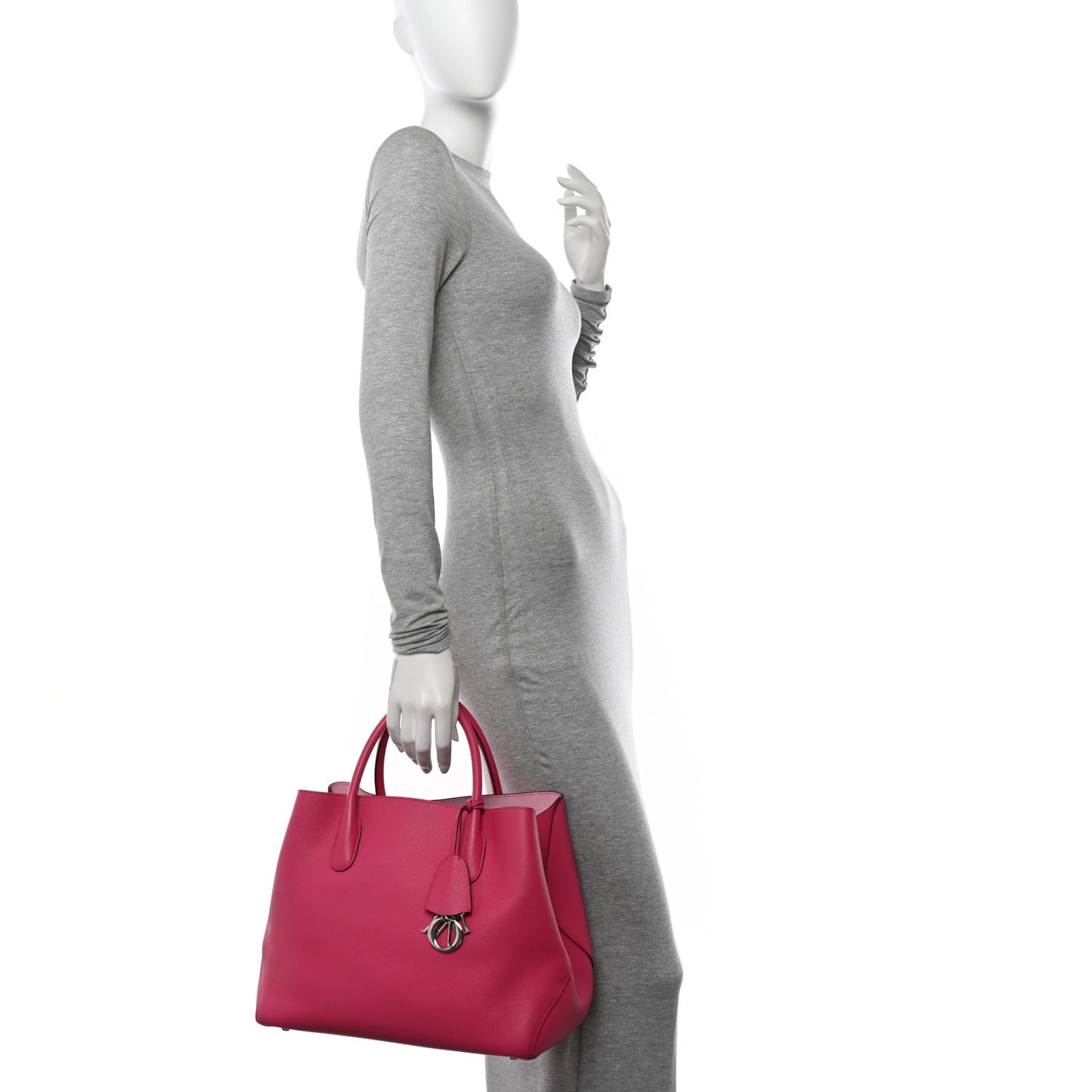Supple Grained Calfskin Large Open Bar Tote Pink