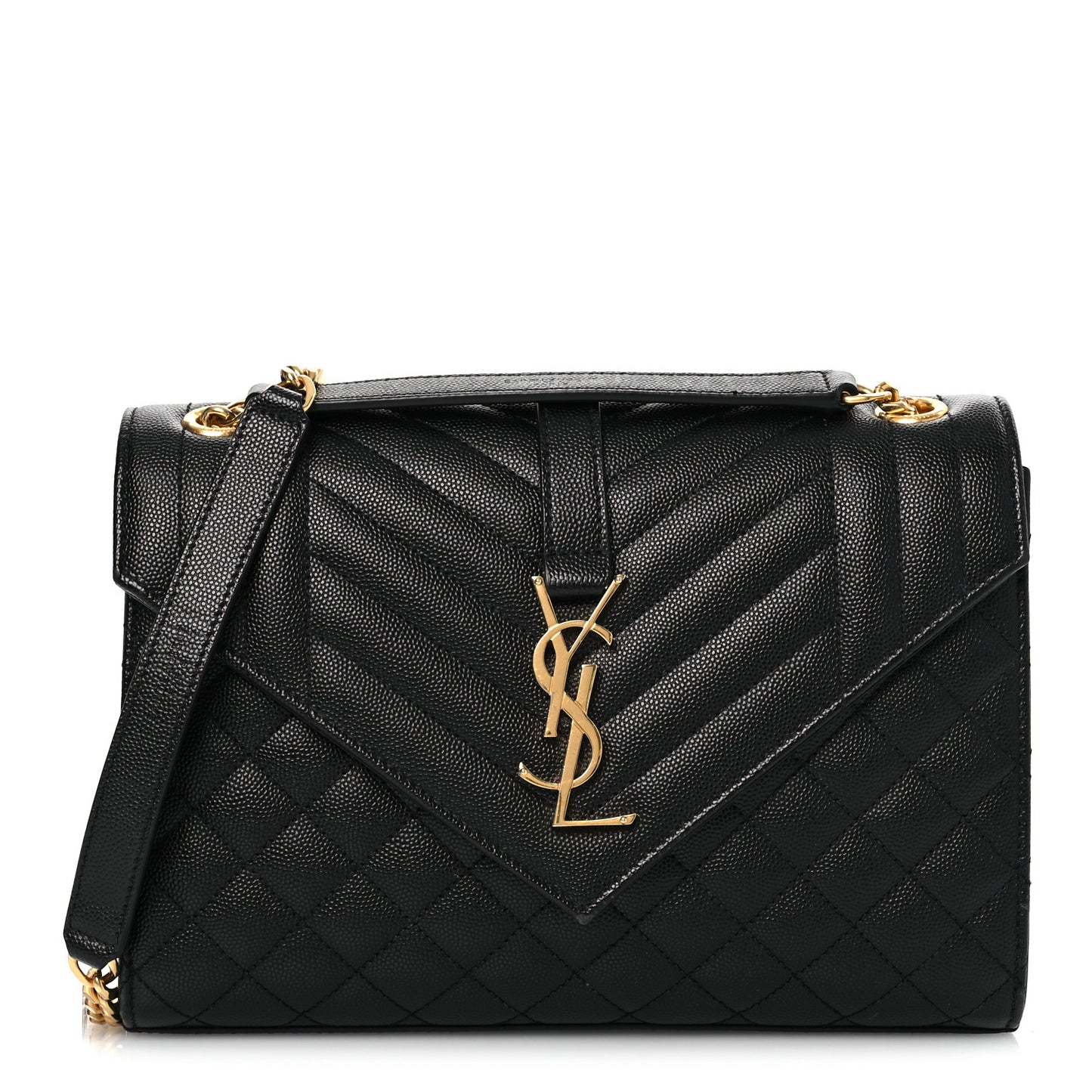 Grain De Poudre Textured Mixed Matelasse Triquilt Medium Monogram Satchel Black