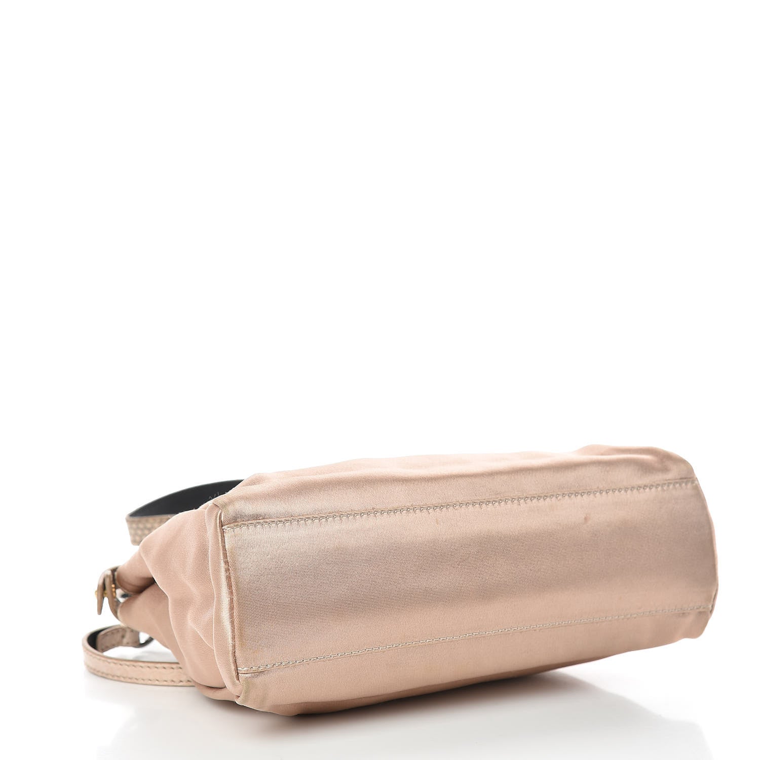 Fendi Satin Watersnake Mini Peekaboo Iconic Satchel Beige 5 of 16