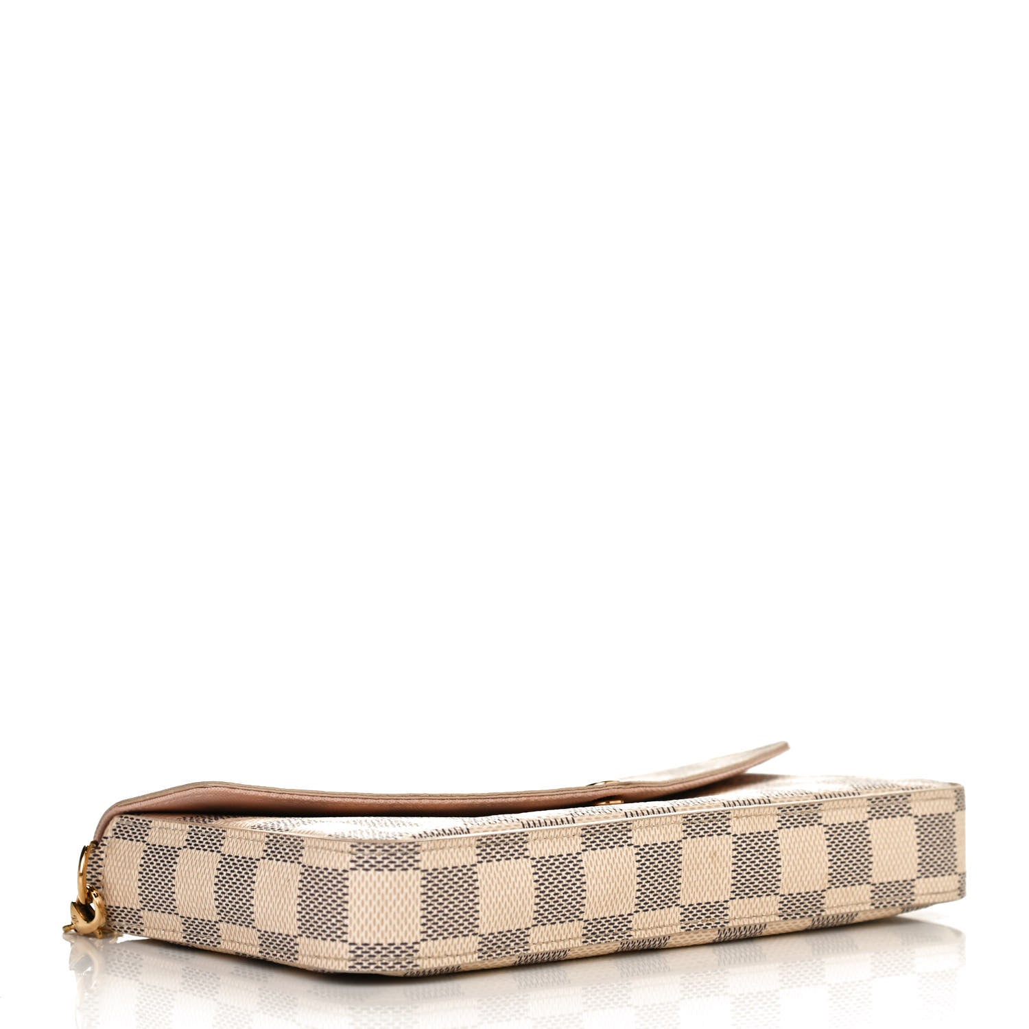 Louis Vuitton Damier Azur Pochette Felicie Chain Wallet Rose Ballerine 4 of 9