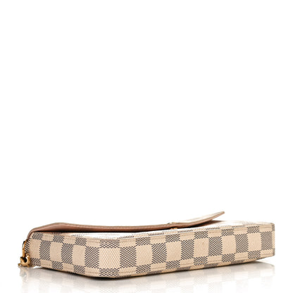 Louis Vuitton Damier Azur Pochette Felicie Chain Wallet Rose Ballerine 4 of 9