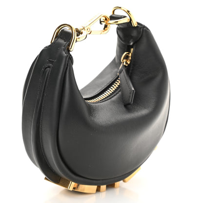 Fendi Vitello Grace Matte Nano Fendigraphy Hobo Charm Black 3 of 9
