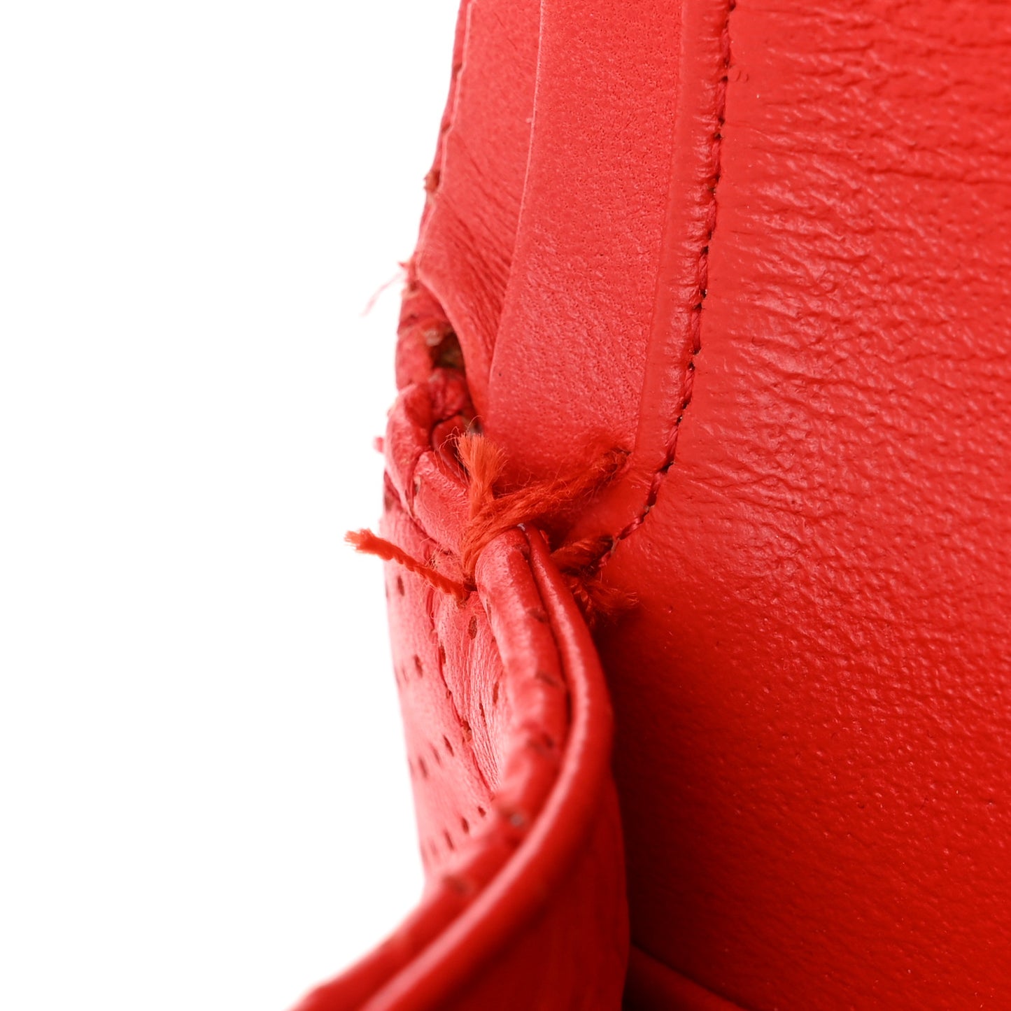 Lambskin Perforated Medium Double Flap Red