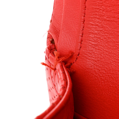 Chanel Lambskin Perforated Medium Double Flap Red 12 of 13