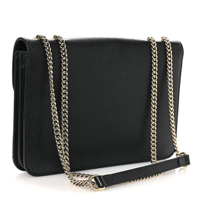 Gucci Dollar Calfskin Interlocking G Shoulder Bag Black 3 of 13