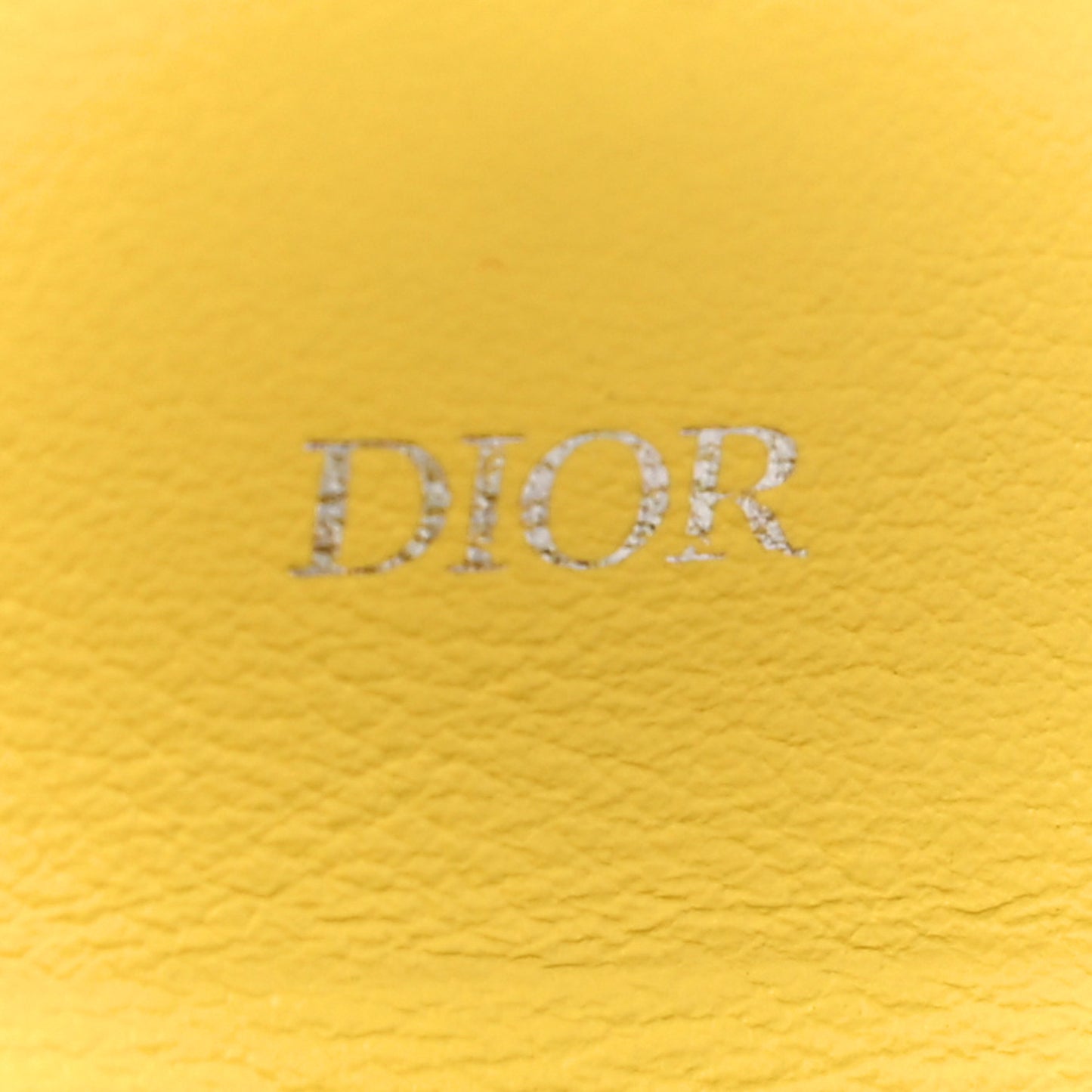 Grained Calfskin Saddle Bag Key Ring Jaune