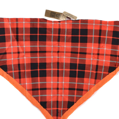 Burberry Silk Check Triangle Bandana Scarf Vibrant Red 4 of 8