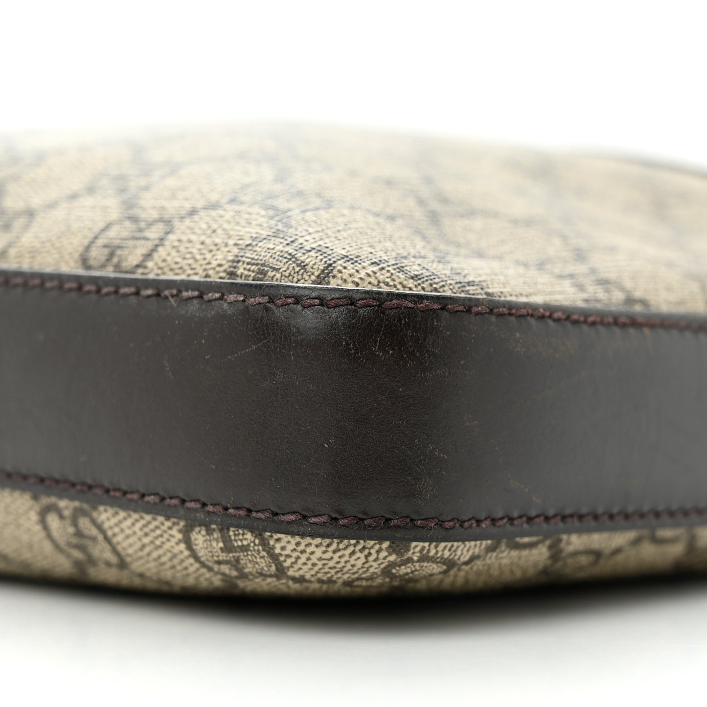 GG Supreme Monogram Medium Flat Messenger Bag Beige Brown