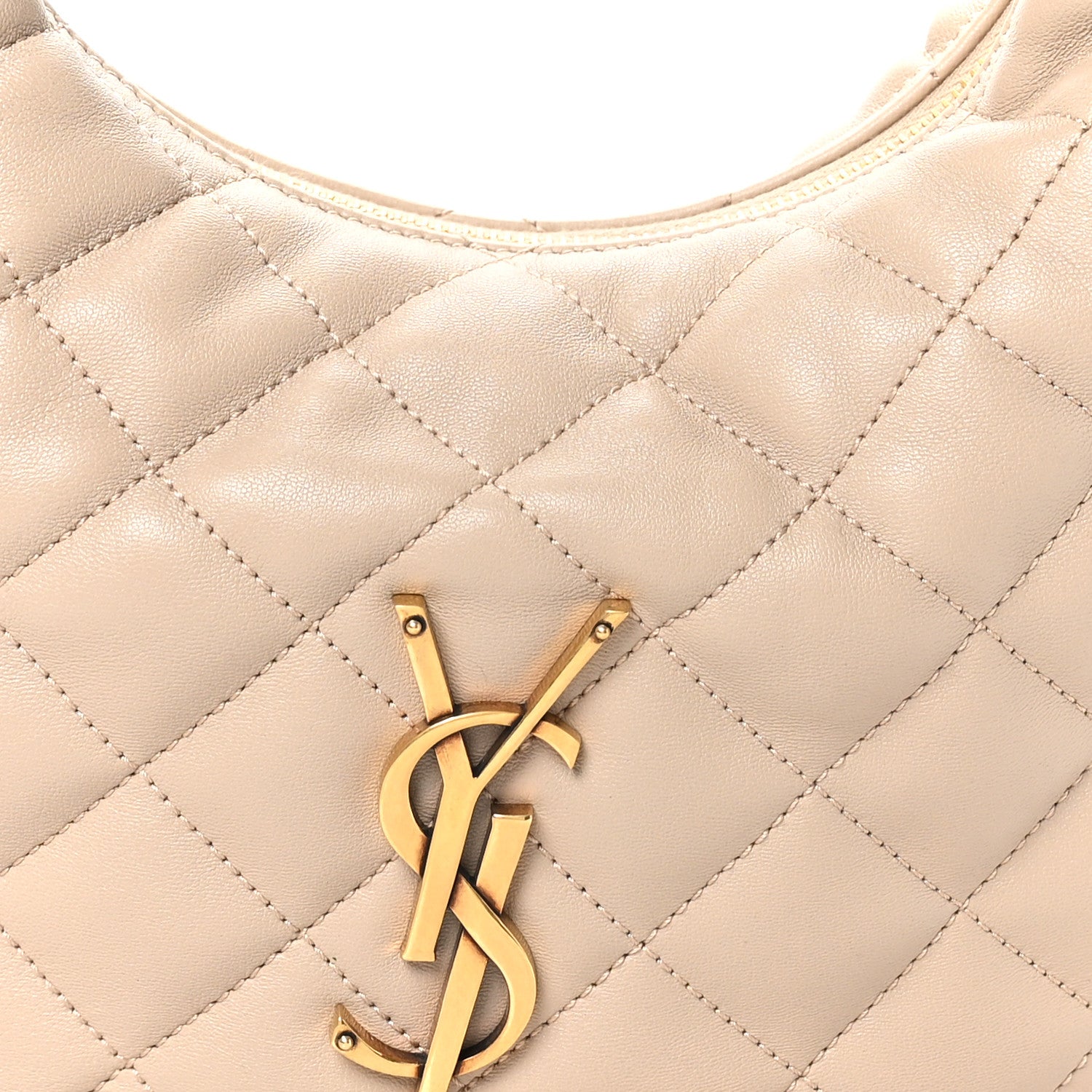Saint Laurent Lambskin Quilted Icarino Bag Dark Beige 8 of 10