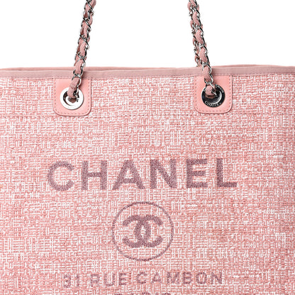 Chanel Canvas Small Deauville Tote Pink 7 of 9