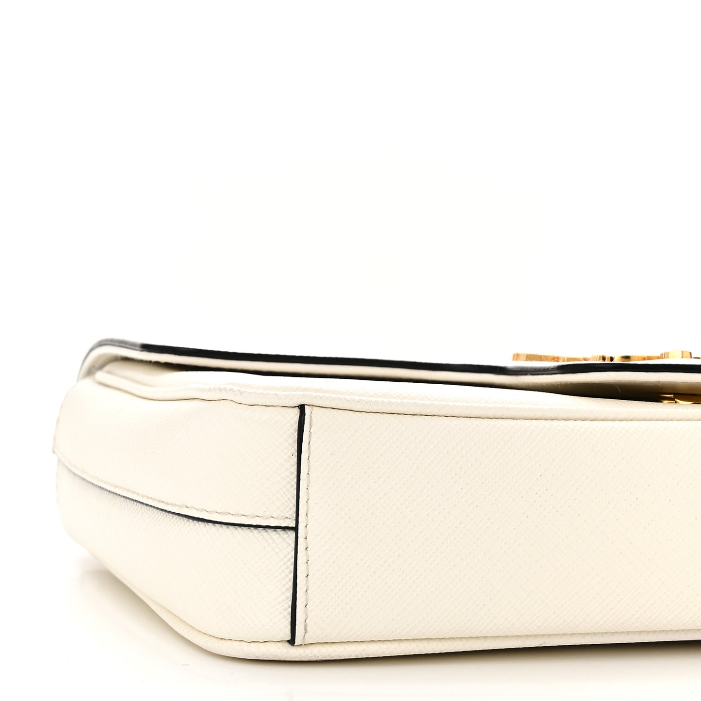Saffiano Flap Shoulder Bag White