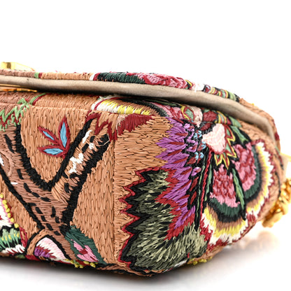 Christian Dior Raffia Floral Embroidered Small Caro Bag Multicolor 10 of 13