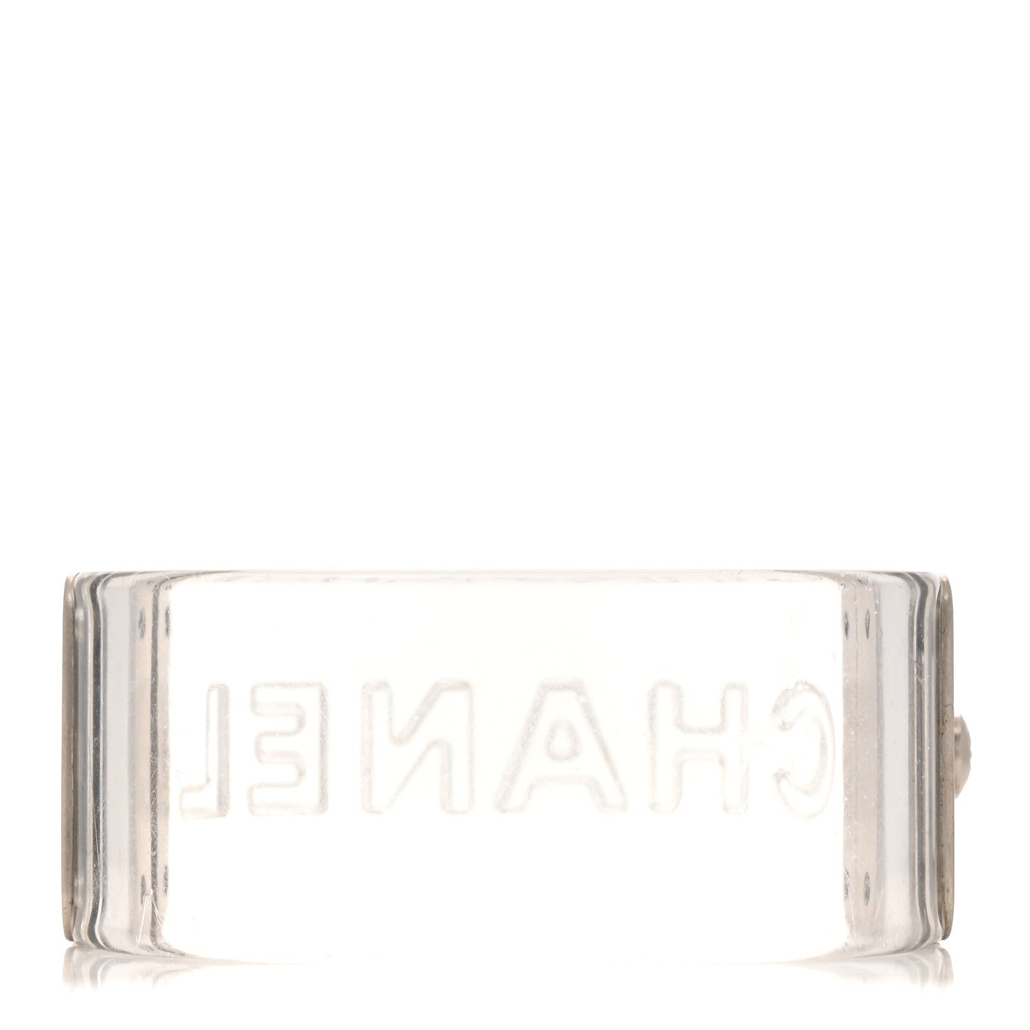 Chanel Metal Resin Logo Cuff Transparent 3 of 5