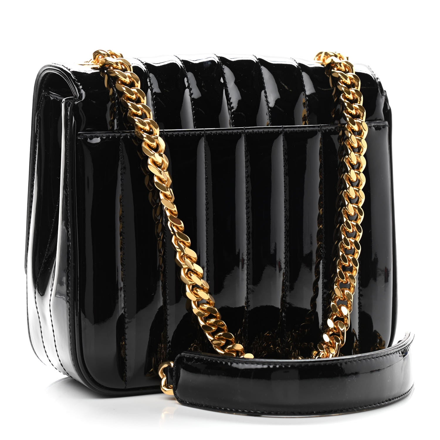 Saint Laurent Patent Calfskin Matelasse Monogram Medium Vicky Chain Bag Black 3 of 11