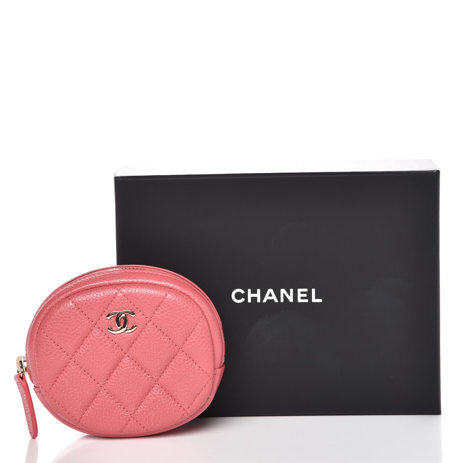 Chanel Caviar Quilted Zip Around Classic Coin Purse Pink 10 of 10