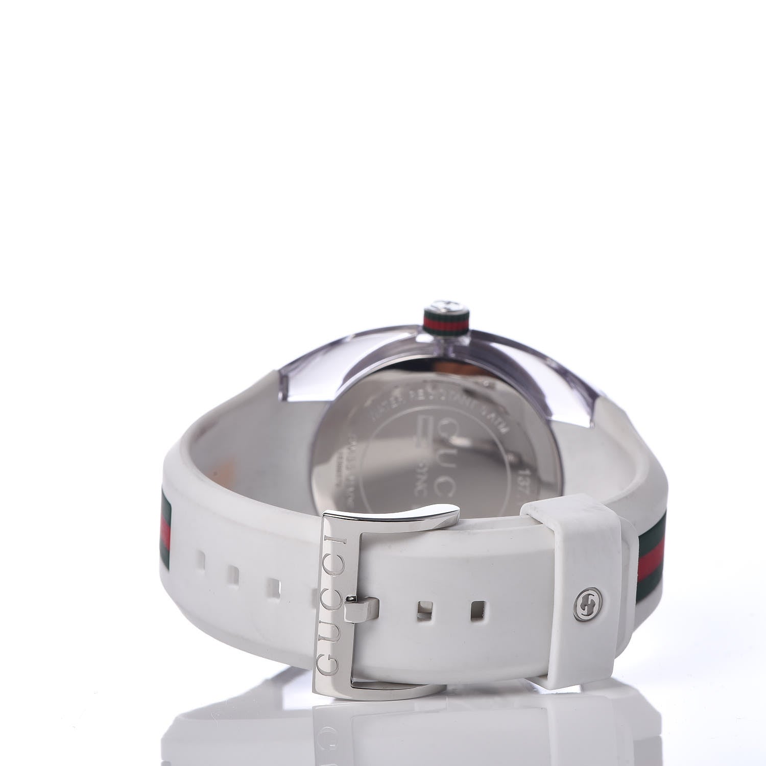 Gucci Stainless Steel Rubber 46mm Sync Web Quartz Watch White 4 of 7