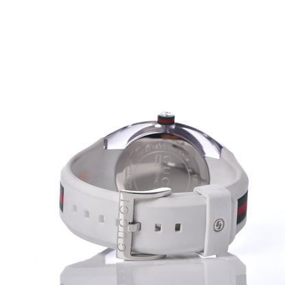 Gucci Stainless Steel Rubber 46mm Sync Web Quartz Watch White 4 of 7
