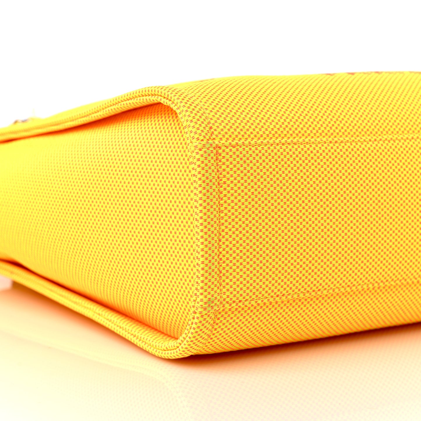 Mixed Fibers Calfskin Mini Deauville Tote Orange Yellow
