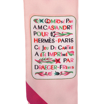 Hermes Silk Jeu de Cartes Twilly Rose Nacre Fuchsia Rouge 3 of 6