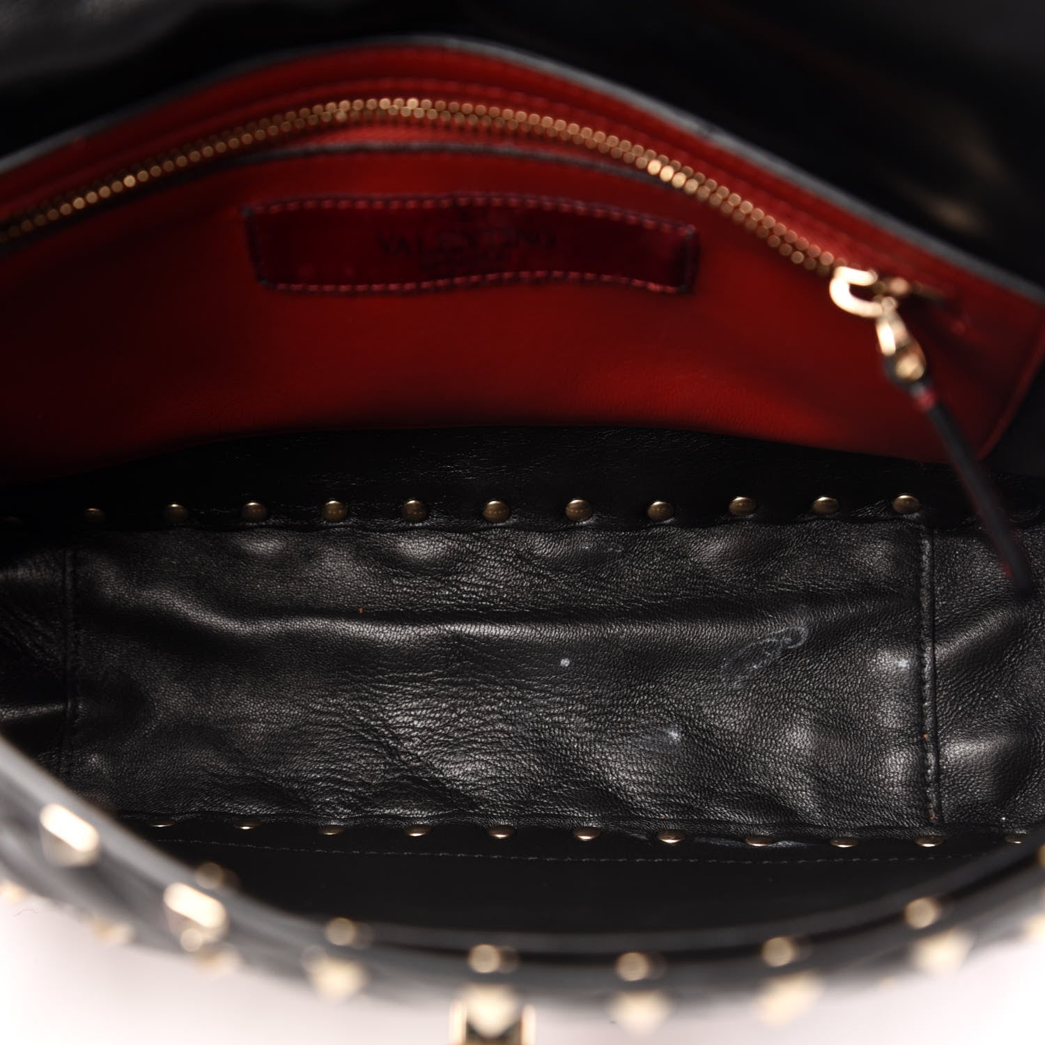 Valentino Garavani Lambskin Ayers Flames Medium Rockstud Spike Shoulder Bag Black 5 of 14